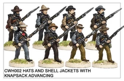 CWH002 Infantry In Hats And Shell Jackets Advancing With Knapsack