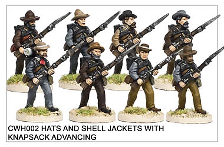 CWH002 Infantry In Hats And Shell Jackets Advancing With Knapsack