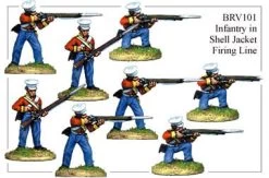 BRV101 British Infantry In Shell Jackets & Peaked Forage Caps Firing