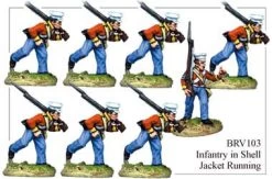 BRV103 British Infantry In Shell Jackets & Peaked Forage Caps Running