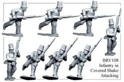 BRV108 British Infantry In Shell Jackets & Covered Shakos Attacking