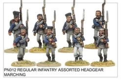 PN012 Infantry In Assorted Headgear Marching