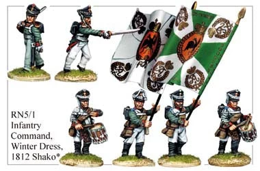 RN051 Infantry Command In Winter Dress And 1812 Shako