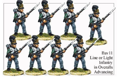 BAV011 Line Or Light Infantry In Overalls Advancing